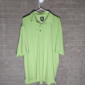 Footjoy Men's Golf Polo Green Stripe Size Large